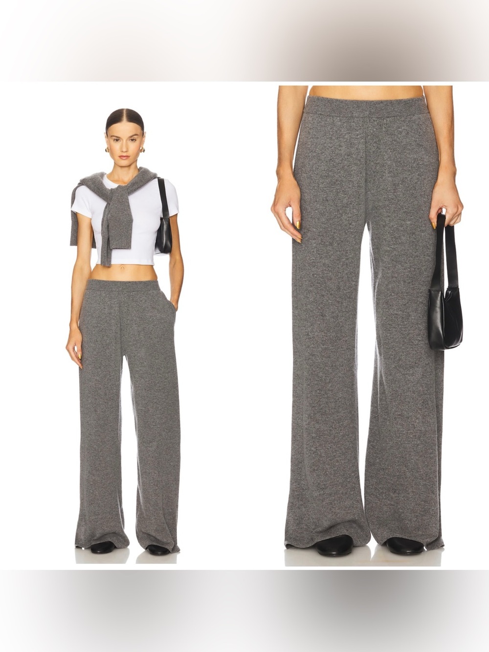 NWT EAVES Hansen Wool Cashmere Pant in Dark Heather Grey
